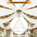 24 Ceiling Drapes Hanging Kit for 6 Panels Wedding Ceiling Drapes Canopy Hoop Metal Ring Ceiling Hanging Decor Hardware Kit for Draping Fabric Indoor Outdoor Party Ceremony Ceiling Decorations, 24"W x 19.2"L