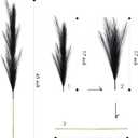 SeptCat 9 Pcs 45" Faux Dried Pampas Grass Tall Decor, Fluffy Fake Long Pompas Artificial Black Grey Gray Pompous Stems Bouquet Flower Arrangement Vase Filler for Boho Home Wedding Decoration