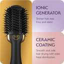 Professional Blowout Hair Dryer Brush, Black Gold Dryer and Volumizer, Hot Air Brush for Women, 75MM Oval Shape (Black Gold)
