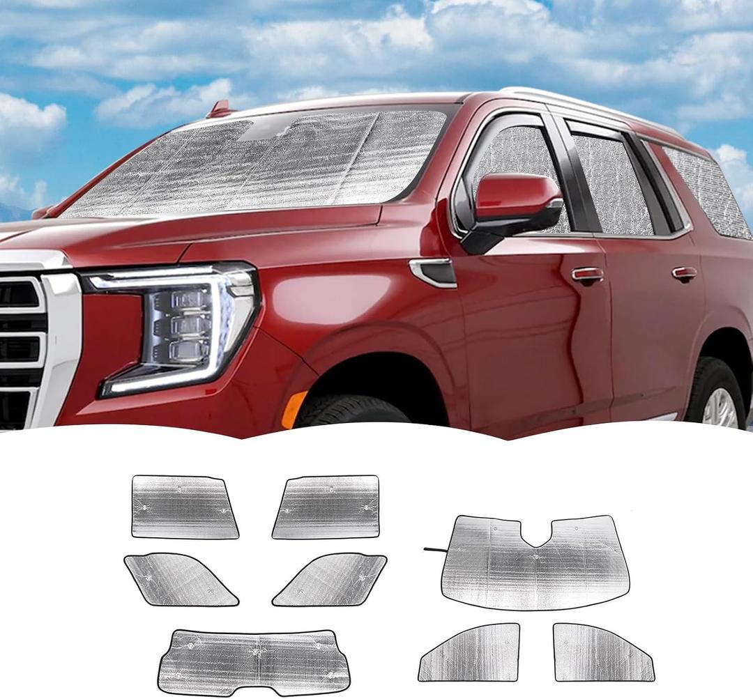 RT-TCZ Windshield Sunshade Sun Shade Heat Shield Window Sun Visor Mat for GMC Yukon 2024 2025,for Chevy Tahoe 2024 2025,8PCS