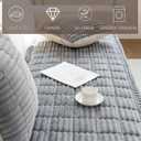 Plush Sofa Cover Washable, Cozy and Soft Faux Fur Couch Covers, Non Slip Fuzzy Furry Sofa Mats for Babies Pets(Light Gray/28"x82"/4-Seater Sofa Cover)