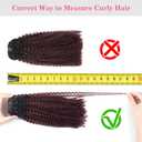 Afro Kinky Curly Clip in Hair Extensions Two Tone Omber Natural Black Fading to Cherry Wine 4B 4C Curly Clip in Hair Extensions 7 Pcs with 17 Clips 120 Grams 20 Inch (#1B/99J)