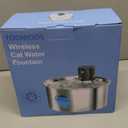 Cat Water Fountain with Motion Sensor: Rechargeable Cat Fountain Wireless - Metal Pet Water Fountain Powered by 4000 mAh Battery - 108oz/3.2L Cordless Animals Water Fountain Inductor -16 Filters