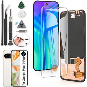 YWLRONG OLED for Google Pixel 9 Pro Screen Replacement for Google Pixel 9 Pro GR83Y LCD Display Touch Screen Digitizer Assembly Replacement with Tools(Support Fingerprint)