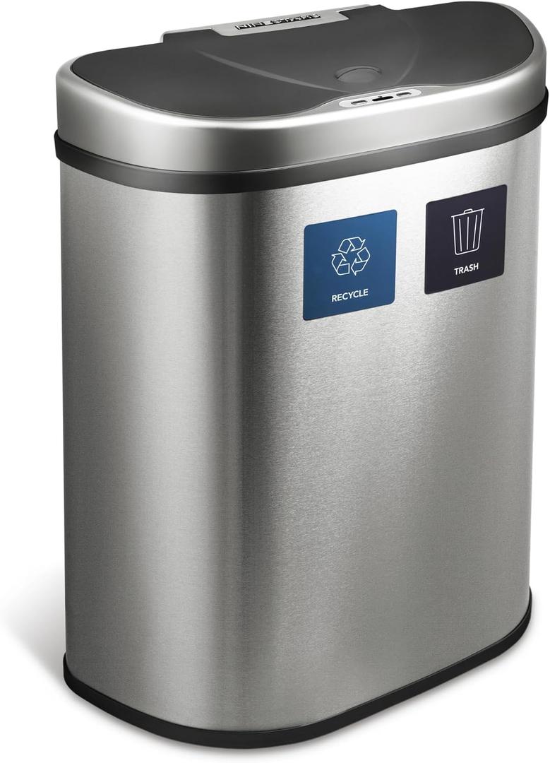 Ninestars DZT-70-R3 Motion Sensor Trash Can, Extra Large, Silver