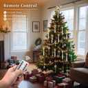 Lanpn Christmas Tree LED Candles 12 Pack, Flameless Taper Candle Battery Operated, Hanging Candles with Remote & Assorted Xmas Crystal Ornaments, Xmas Tree Winter Holiday Home Party Decor, Iridescent