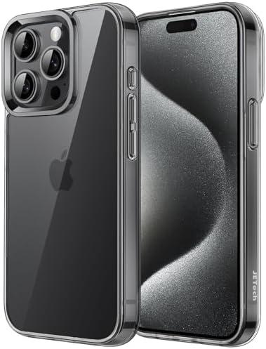 JETech Case for iPhone 15 Pro 6.1-Inch, Non-Yellowing Shockproof Phone Bumper Cover, Anti-Scratch Clear Back (Black)