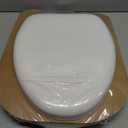Mayfair Padded Toilet Seat with Chrome Hinges, Soft Vinyl over Wood Core Seat, Made in USA, Elongated, White