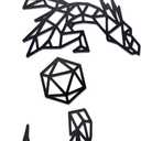 Noxozoqm Dragon Dice Wall Decor Black Metal Wall Art Geometric Home Decor Dragon Wall Art Decor for Living Room Bedroom Teenager Boy Game Room Tavern