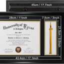 GraduationMall 11x17 Black Diploma Frame with Tassel Holder for 8.5x11 Certificate Document,Real Glass, Black over Gold Mat