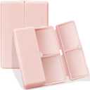 FYY Daily Pill Organizer, 7 Compartments Portable Pill Case Travel Pill Organizer,[Folding Design] Pill Box for Purse Pocket to Hold Vitamins,Cod Liver Oil,Supplements and Medication-Pink (Small (1 Piece))