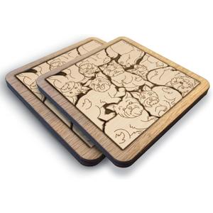 Yorkshire Terrier Coaster Set Yorkie Puzzle Wooden Coasters, Laser-Cut Interlocking Jigsaw Drink Mats, Yorkie Mom Dad Gift, Yorkshire Terrier Lover Home Decor, Gift for Yorkie Owners