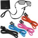 SIGONNA Eye Glasses String Holder Strap - Eyeglass Straps Cords for Men Women - Eyeglass Holders Around Neck - Sunglasses String Chain Lanyard Retainer - 4 Pcs Orange Pink