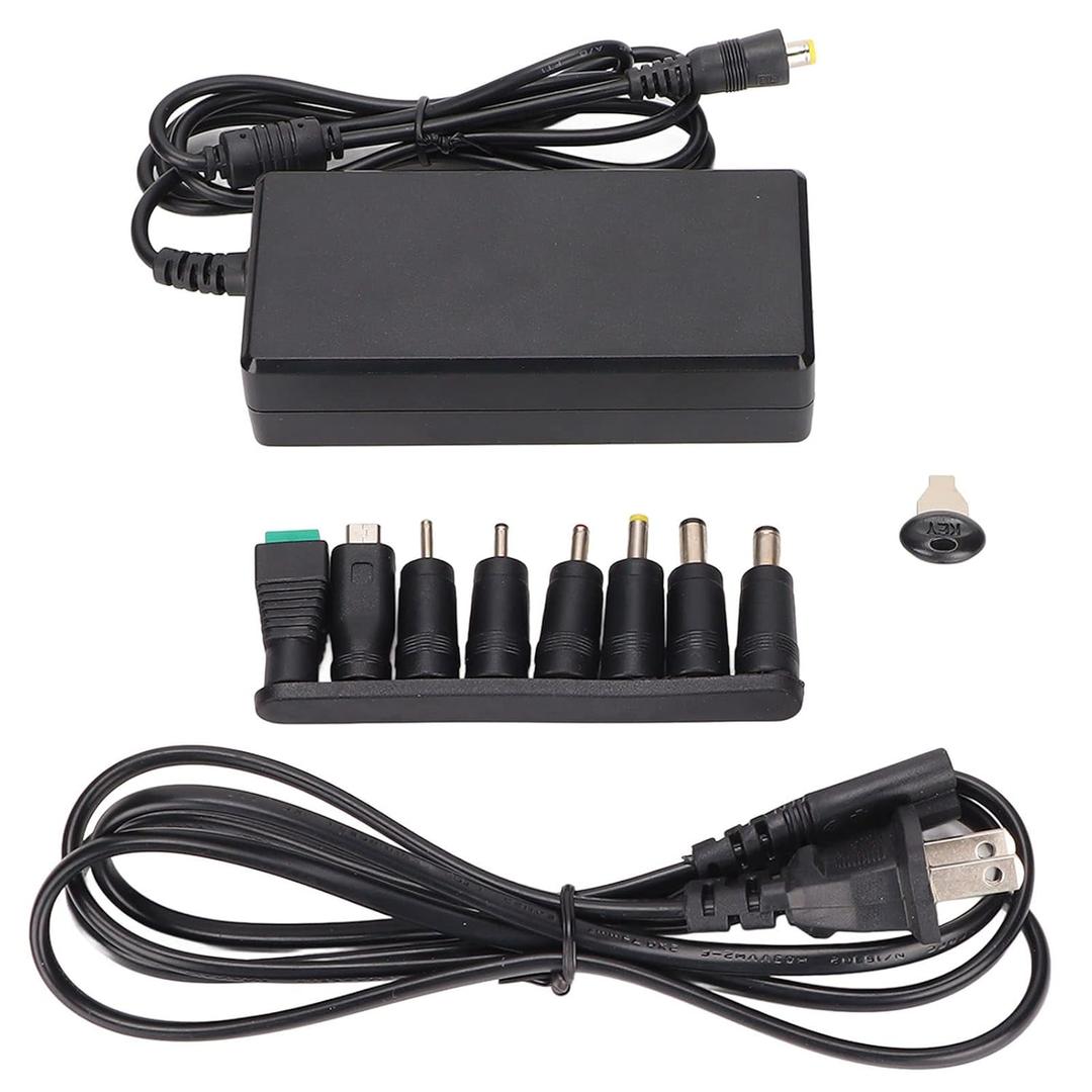 65W 3A Universal Power Supply Cord Adapter Charger with 8 Variable Plug Tips, Include 5.5x2.5, 5.5x2.1, 4.5x1.7, 3.5x1.35, 3.0x1.1, 2.5x0.7, for Android, for Double Column (US