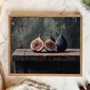 AtterrirArt Framed Vintage Kitchen Wall Art, 12 * 16inch, Still Life Figs Print, Rustic Farmhouse Wall Decor, Moody Fruit Canvas Wall Art For Bedroom, Dining Room, Ready to Hang