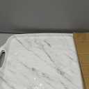 Melamine Serving Trays with Handles, 19" x 12", Set of 2, White Marble