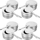 STARVAST 12PCS Chafing Fuel Holder, Canned Heat Holder for Chafing Dish, Stainless Steel Fuel Holders with Safety Cover, Canned Heat Box Holder for Buffet Barbecue Parties Chafing Dish Buffet
