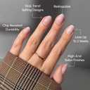 Glamnetic Press On Nails - Doll Cheeks | Short Oval Pink Fake Nails, Salon Quality Milky Nails | 15 Sizes - 30 Nail Kit with Glue