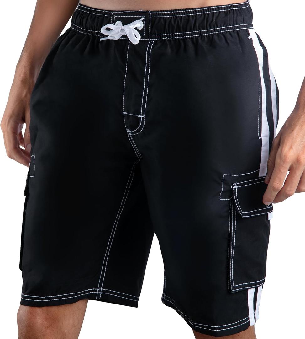 Kanu Surf Men's Barracuda Swim Trunks, 9-inch Inseam (Regular & Extended Sizes) (XX-Large, Black)