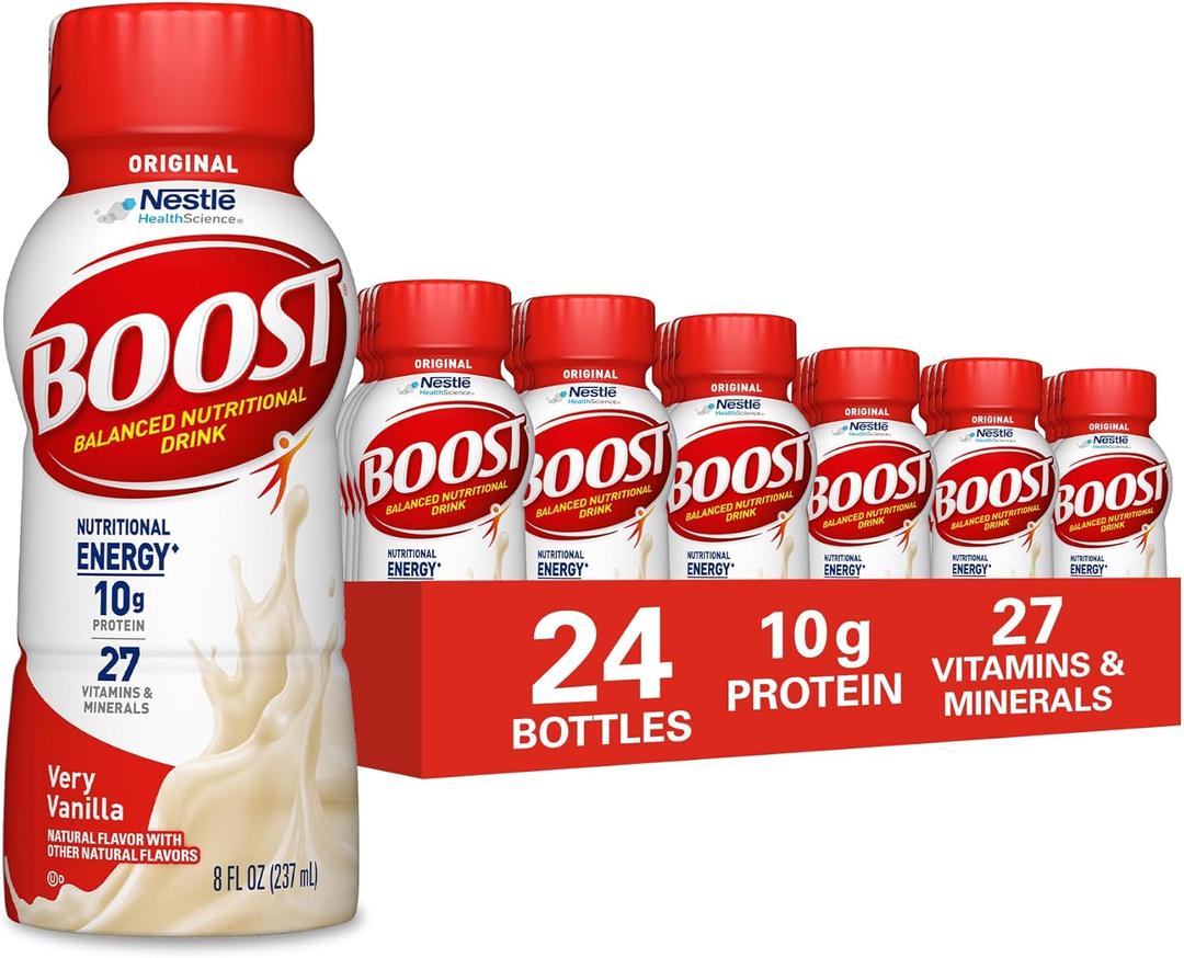 BOOST Original Ready to Drink Nutritional Drinks, Very Vanilla, 8 Fl Oz Bottles, Pack of 24, Best Before 09/09/2026