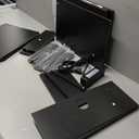 Nightstand with Charging Station, Bedside Tables, End Table Side Table with 2 Tiers Storage Space, for Bedroom, Living Room, Black CAMLBZ07BE