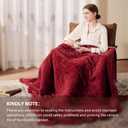 Homemate Heated Blanket Electric Red Throw - 50"x60" Heating Blanket Throw 1/2/4/6/8 Hours Auto-Off 10 Heat Levels Over-Heat Protection Soft Flannel Sherpa ETL Certification 