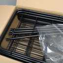 LINZINAR Shoe Rack Long 4 Tier Shoe Storage Organizer Metal Wide Shoe Shelf for Closet Entryway Bedroom 24 Paris Large Capacity, Gold Black