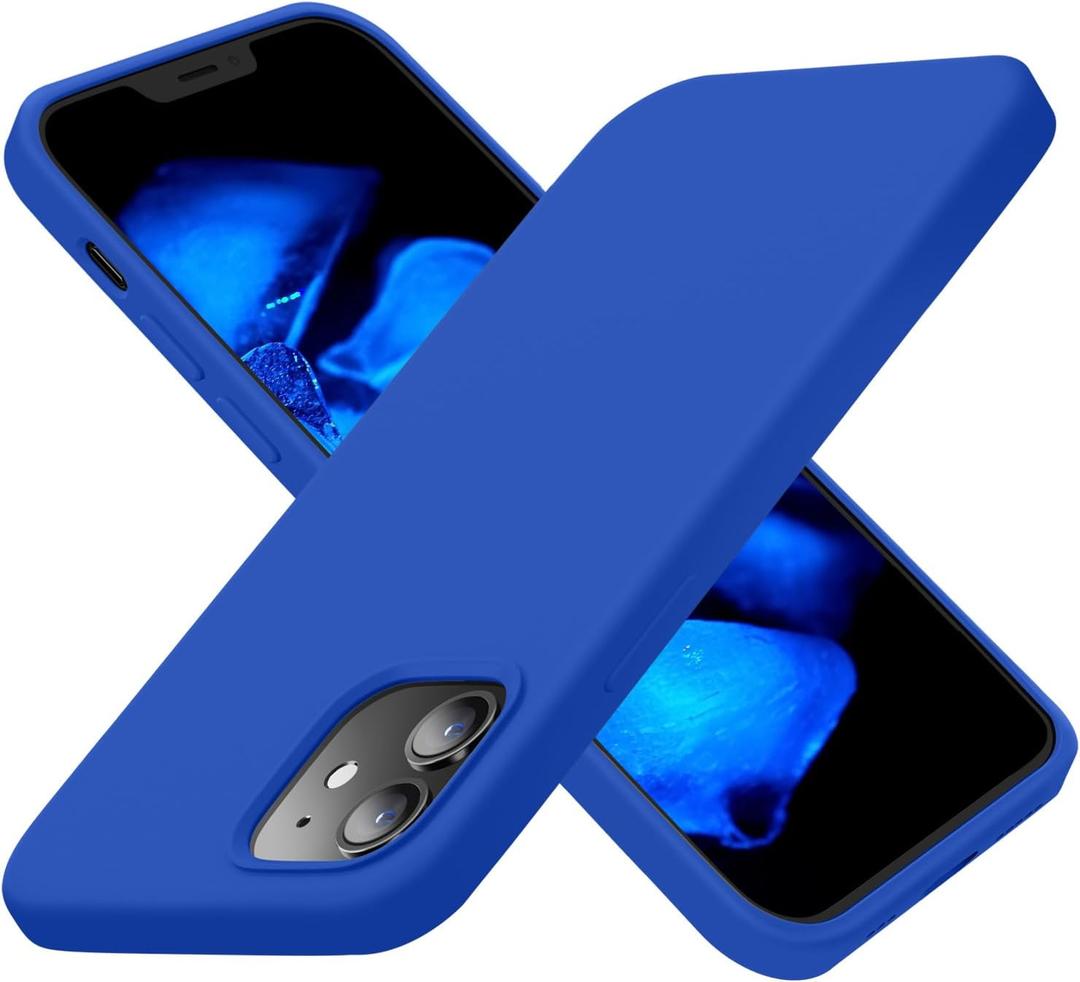 Cordking Designed for iPhone 12 Case, Designed for iPhone 12 Pro Case, Silicone Shockproof Phone Case with [Soft Anti-Scratch Microfiber Lining] 6.1 inch,Klein Blue