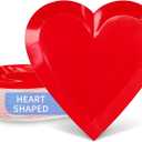 DYLIVeS Red Heart Shaped Plates 40 Count, 9'' Love Paper Plates Heart Tableware Heart Party Supplies for Valentine's Party Anniversary Party Supplies Wedding Party Decorations, Red