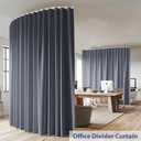 Room Divider Ceiling Mounted Curtains Track Sets Extra Wide Blackout Curtain Flexible Tracks for Bedroom Privacy Partition Separator, 1 Panel Grey Drape and White Rail, W8.3 x H7ft