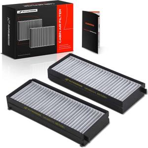 A-Premium 2-PC Cabin Air Filter with Activated Carbon Compatible with Hyundai Sonata 2003-2005 2.4L 2.7L, Santa Fe 2001-2006 2.4L 2.7L, Santa Fe 2003-2006 3.5L, XG350 2004-2005 3.5L