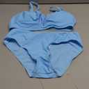 Girls Swimsuit Bathing Suits Criss Cross Bikini Set Two Piece Girls' Swimwear Solid Color Bathing Suit (11-12 Years, Sky Blue)