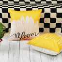 ONWAY Spring Summer Pillow Covers 18x18 Inch Farmhouse Daisy Yellow Outdoor Throw Pillow Cover Sunshine Bloom Decorative Cushion Case for Sofa Couch Home Bed Set of 2