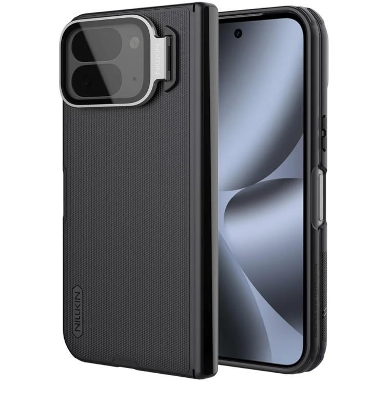 Nillkin for Google Pixel 10 Pro Fold Case with Kickstand & Camera Cover Protection | Frosted Shield | Prop Stand Functionality | Black Color (Non-Magnetic)