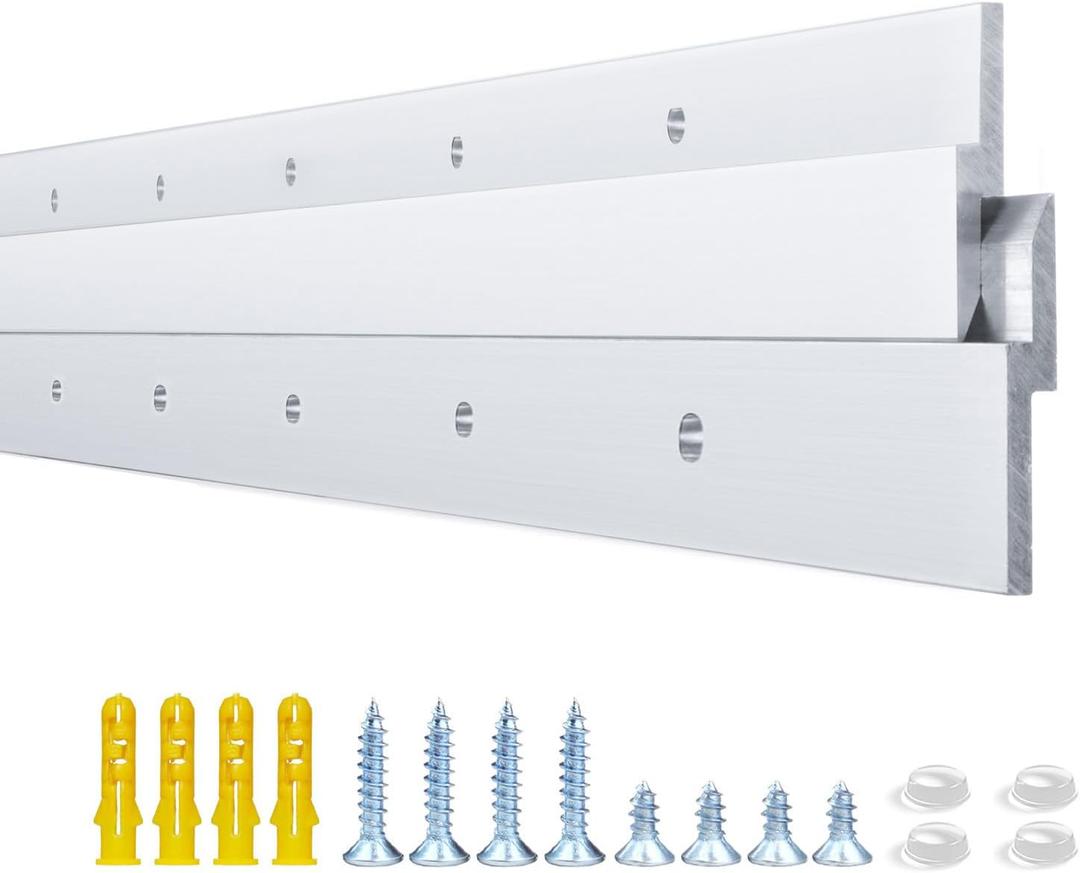 36 '' French Cleat Heavy Duty, French Cleat Hanger - Heavy Duty Aluminum Z Hanger for Hanging Picture, Mirror, Shelf, Headboard, Panel or Whiteboard ( 2 Pairs, Supports 210 lbs )