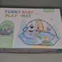 Baby Gym Play Mat, 8-in-1 Tummy Time Mat & Ball Pit with 6 Toys, Washable Baby Activity Play Mat for Visual, Hearing, Sensory, Motor Development, Baby Toys Gift for Toddler Infant 0-3-6-9-12 Months