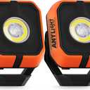 Led Work Light with 4 Modes,1200LM Portable COB Magnetic Light,3350mAh Recharge Spotlight and Floodlight,150 Rotate IP65 Waterproof for Car Repair and Camping (2 Packs Without Hook) (Orange)