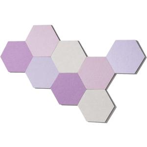 LAJAR 8 Pcs Self Adhesive Felt Bulletin Board Tiles (Large), Hexagon Color Felt Pin Board Wall Tiles for Photos, Pictures, Memos (Pink Large)