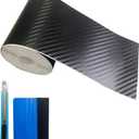 Carbon Fiber Vinyl Tape for Black Out Chrome Delete Window Trim with Tool Kit, Black Vinyl Wrap Tape Roll, Self-Adhesive Car Chrome Door Trim Delete Tape DIY Film (2 inches x 30 feet)