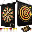 BATURU Magnetic Dart Board for Kids, Teens, Adults, Double-Sided Roll-Up Dart Board Games for Kids Age 3-18 with 12 Strong Magnetic Darts, Indoor Outdoor Boys Toys for Backyard, Gifts for Teen Boys