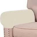 Turquoize Stretch Armrest Covers for Chairs and Sofas Couch Arm Covers for Sofa Spandex Jacquard Armrest Cover Anti-Slip Furniture Protector Armchair Slipcovers for Recliner Set of 2, Natural