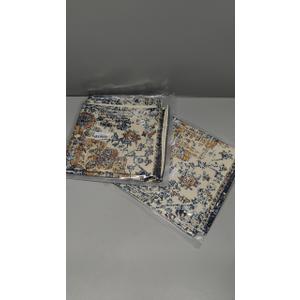 Outdoor Waterproof Pillow Covers - 18x18 Inch Set of 2 Bohemian Vintage Carpet Pattern Pillow Covers with Gold Blue Ethnic Design for Decorative Farmhouse Couch, Garden, Balcony