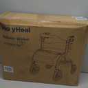 Walkers for Seniors, Rollator Walker with Seat and Backrest, 10" Big Wheels All Terrain, Rolling Walker Foldable Supports 350lb, Lightweight & Height Adjustable, Cane & Cup Holder, Black