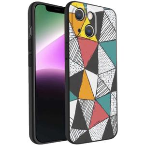 ADJAN Phone Case Designed for iPhone 14 Plus, Soft Silicone Hand Drawn Trianlges Case for Women, Girls, Boys for iPhone 14 Plus