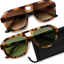 livho Trendy Polarized Square Aviator Sunglasses Women Men Square Eyewear Frame, Retro Sun Glasses for Women Men 2025 Shades