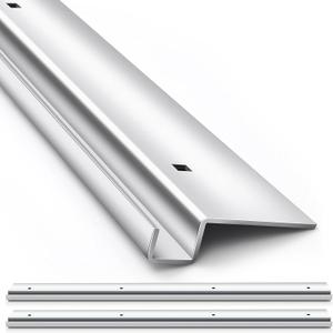 MorningRo 2 Pcs 10ga Steel Ramps Bracket for 48" x 4" Heavy Duty Trailer Ramps Attaching Lip Mounting Channel Ramp Ends for Trailers Tailgates Trunk Beds (Silver)