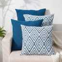 HPUK Decorative Throw Pillow Covers Set of 4 Couch Pillows Linen Cushion Cover for Couch Sofa Living Room, 18"x18" inches, Navy Blue