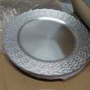 13" Chargers for Dinner Plates, Set of 6 Chargers for Dinner Plates, Plates for Party Table Decor (Silver)