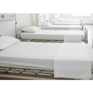 Textile Supply White Fitted Sheet Twin 36x80x9 Inches 3-Pack Poly Cotton Blend 180 Thread Count Durable Breathable Easy Care Bottom Sheets for Hospitals, Hotels, Healthcare, Spa