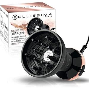 Bellissima Diffon Hair Diffuser and Ceramic Curly Hair Dryer - DF1 5000 - Lightweight and Compact, Black